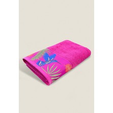 Ellaline Desenli Banyo Havlusu %100 Pamuk Sertifikalı 75X150CM - Pembe (1 Adet)