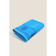 Ellaline Desenli Banyo Havlusu %100 Pamuk Sertifikalı 75X150CM - Turkuaz (1 Adet)