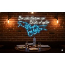 Neonled "bir Sek Dileğim Var Buzlu Ol Yeter" (Meyhane & Rakı Neon LED Yazı) Dekoratif Aydınlatma (69X107CM)