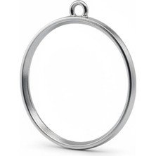 Stonechem 3.5 cm Metalik Daire Zamak Kolye Ucu Epoksi ve Takı Yapımına Uygun(5 Adet)