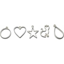 Stonechem 3.5 cm Çoklu Metalik Zamak Kolye Ucu Epoksi ve Takı Yapımına Uygun(5 Adet)