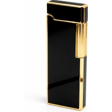 Zenit Slim Metal Çakmak - Siyah Gövde – Gold Detaylı Premium Tasarım