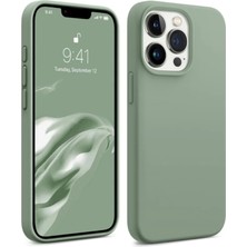 Bix iPhone 13 Pro Max Silikon Kılıf Magsafe Uyumlu Güçlü Koruma Darbe Emici Kaktüs Yeşili