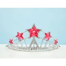 Ttt Kırmızı Yıldız Taşlı Plastik Elsa Tacı Çocuk Boy