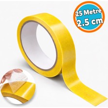 Nzb 1 Adet (25 Metre) Çift Taraflı Takviyeli Kuvvetli Yapışır 2.5 cm Halı Paspas Kilim Kaydırmaz Bant