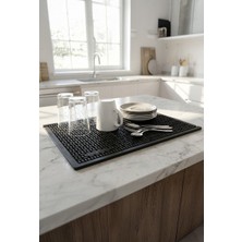45X27 cm Kauçuk Bar Mat, Bulaşık Kurutma Matı, Tencere Altlığı, Cam Kenarı Saksı Altlığı