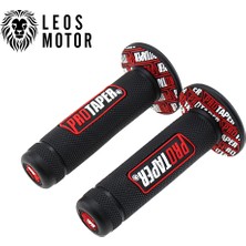 Leos Motor Protaper Motosiklet Elcik Takımı Siyah - Kırmızı - Her Motora Uyumlu - Universal