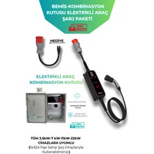 Bemis Elektrikli Araç Şarj Istasyonu ve Nuvıon Büyük Boy 22KW-SCHNEIDER Sigortalı & Prizli Şarj Kombinasyon Pano