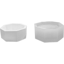 Tahtakale Toptancı Silikon 3D Çokgen Kenarlı Taş Tozu Saksı ve Mumluk Kalıbı