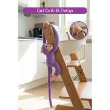 Rozitoys Elleri Yapışan Oyun ve Uyku Arkadaşı Peluş Maymun Mor
