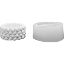 Tahtakale Toptancı Silikon 3D Örgü Desenli Taş Tozu Mumluk Kalıbı