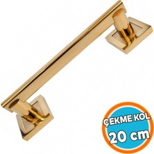 Nzb Mat Albifirin Kare Rozetli Çekme Kol 20 cm Mobilya Kulpu Dolap Kapak Çekmece Modern Tasarım