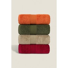 Ellaline 4'lü Havlu Seti %100 Pamuk Sertifikalı, El Yüz Mutfak Havlusu, 50X90CM Ultra Emici ve Yumuşak 4 Renk