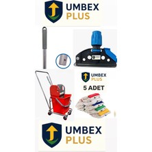 Umbex Tek Kovalı Krom Temizlik Arabası ve Paspas Arabası Temizlik Seti Plastik Presli A Kalite