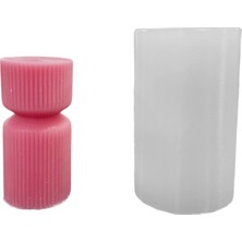 Tahtakale Toptancı Silikon 3D Büyük Boy Çizgili Konik Sütun Mum Kalıbı