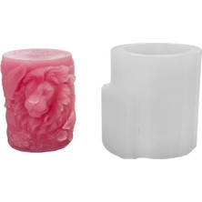 Tahtakale Toptancı Silikon 3D Kabartmalı Aslan Şeklinde Sütun Mum Kalıbı