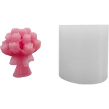 Tahtakale Toptancı Silikon 3D 20 Güllü Çiçek Buketi Mum Kalıbı