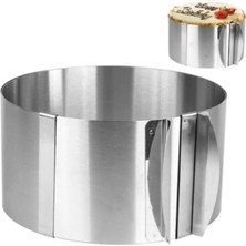 PudraLuna Paslanmaz Çelik Ayarlanabilir Yuvarlak Pasta Kalıbı Kek Kalıbı