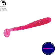 Silikon Kurt Yem - 1,1g 55MM - Fishack Wormix - 1 Adet - Uv - Pembe - Karides Kokulu