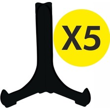 Set Halinde 5 Adet Siyah Ahşap Çerçeve Tabak Teşhir Ayağı 12X10CM