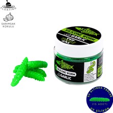 Fishack Yüzen Silikon Kurt - Glow Alabalık Yemi - 37MM - Sarımsak Kokulu - Yeşil - Trout Bait