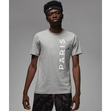 Nike Air Jordan Paris Saint Germain Mens Tee Grafik Baskılı Erkek Günlük Tişört Gri