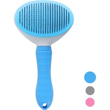 Savex Pet Kedi Tarağı - Otomatik Temizlenen Tuşlu - Mavi (8601)