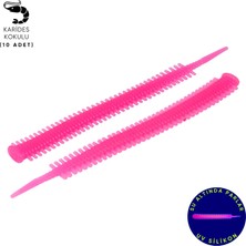 Silikon Kurt Yem - Lrf Yem - 1g 70MM - Fishack Wormix - 10 Adet - Pink Glow - Uv Silikon