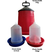 En1tarım Askılı Tavuk Yemlik 8 kg + Civciv Suluk 0.75ML ve Yemlik 750GR