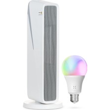 Xenon Smart Akıllı Fanlı Isıtıcı Cihazı Devrilme Korumalı Ultra Sessiz Ptc Seramik Space Heater (2000W) ve Rgb Ampul Seti