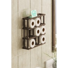 Suzü Home Ahşap Tuvalet Kağıdı Rafı 9lu