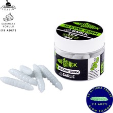 Fishack Yüzen Silikon Kurt - Glow Alabalık Yemi - 37MM - Sarımsak Kokulu - Beyaz - Trout Bait
