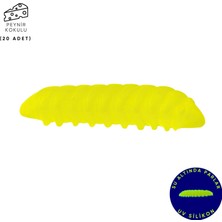 Silikon Kurt Yem - Fishack - 35MM - Peynir Kokulu - 20 Adet - Fluo Green - Uv - Trout Bait