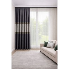 Perde Merkezi Versac Gri Sılver Bronz Fon Perde Salon ve Misafir Odalarına Uygun 1/3 Sık Pileli Lüks Fon