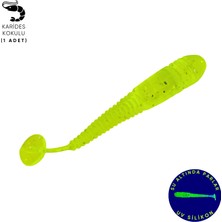 Silikon Kurt Yem - 1,1g 55MM - Fishack Wormix - 1 Adet - Uv - Fluo Green - Karides Kokulu