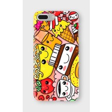 Lelia iPhone 7/8 Plus Uyumlu Baskılı Şeffaf Telefon Kılıfı | Koleksiyon: Snacktoon Delight