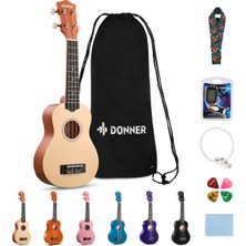 Soprano Ukulele Seti, Doğal Renk, Yüksek Kalite, Hafif ve Taşınabilir