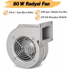 Badem10 Metal Sac Gövdeli Radyal Salyangoz Tek Emişli 80 W Vantilatör Havalandırma Aspiratörü Kirli Hava Fan