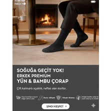 5.Mevsim Erkek Premium Yün Bambu Soket Çorap 200 Iğne Kalitesiyle