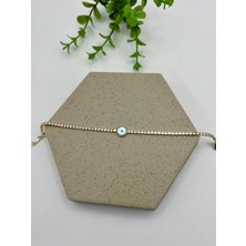 Badiva.co Ince Suyolu Bileklik Gözlü 17+2cm (Gold)