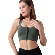 Emfure Pedli Fermuarlı Spor Büstiyer - Sports Bra / Crop Destekli Spor Sütyeni