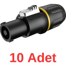 4 Pin Metal Spekon Jak Siyah, 10'lu Paket, Güç ve Bağlantı Çözümü