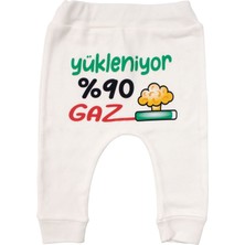 by BebekOdam Unisex Ekru Yükleniyor %90 Gaz Baskılı Manşetli Tek Alt - 1016491