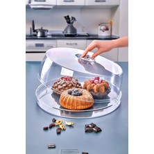 Ahlat Store Şeffaf Sunum Fanusu | Büyük Boy Kek ve Tatlı Servisi Maxi Kek Fanusu Mega Boy