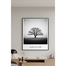 Safir Design Lüks Siyah Beyaz Minimalist Ağaç Duvar Sanatı | Modern Çerçeveli Tablo