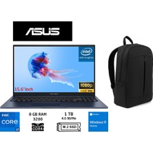 Asus Vivobook 15 X1504VA-NJ426W Intel I7-1355U 8gb 1tb SSD 15.6" Fhd W11H Duddı Çanta