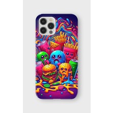 Lelia iPhone 12 Pro Uyumlu Baskılı Şeffaf Telefon Kılıfı | Koleksiyon: Snacktoon Delight