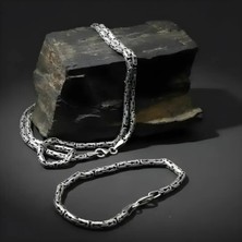 Blackcraft Kral Zincir  Gümüş Bileklik ve Kolye Seti