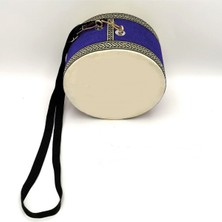 Mavi Çocuk Davulu, 18 Cm, Hayvan Derili, Tokmak ve Çubuk Hediye