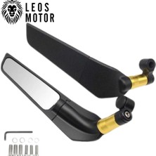 Leos Motor Yarasa Kanat Ayna - H2 Ayna - Gidon Üstü Sarı Renk